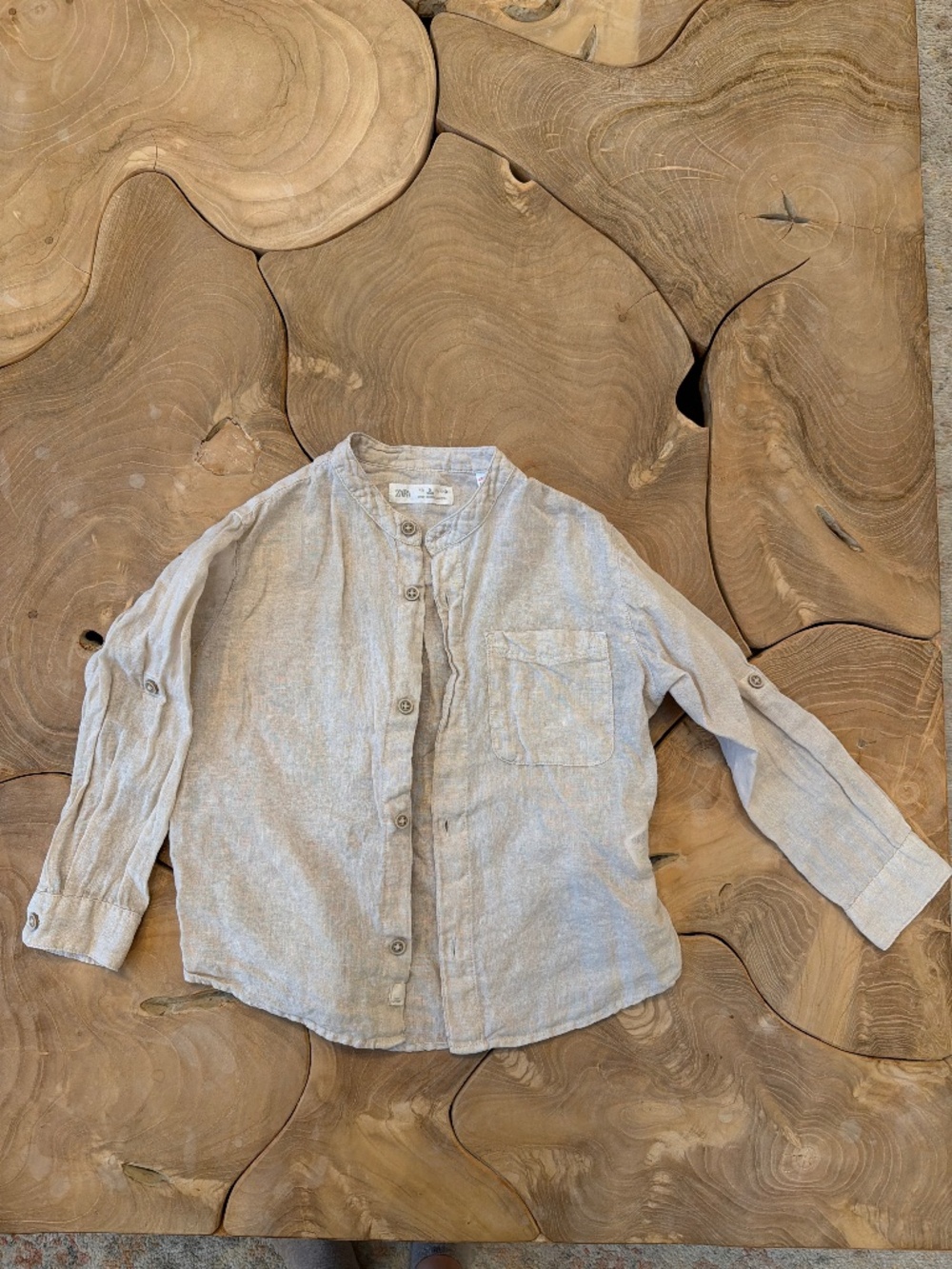 Boys linen button down shirt